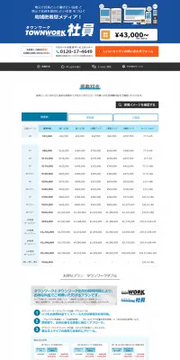 タウンワーク社員のLPデザイン（求人・採用関連／ブルー系／シンプル系）PC版