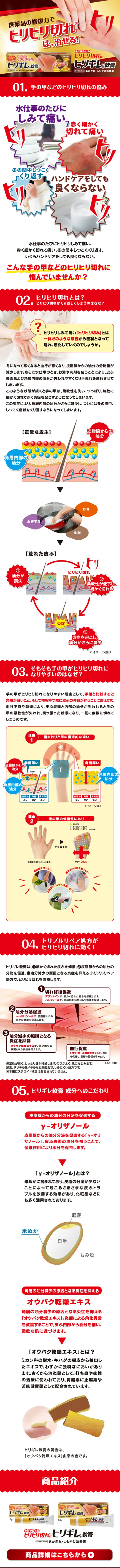 ヒリギレ軟膏のLPデザイン（美容・スキンケア・香水／レッド系／力強い系）スマホ版