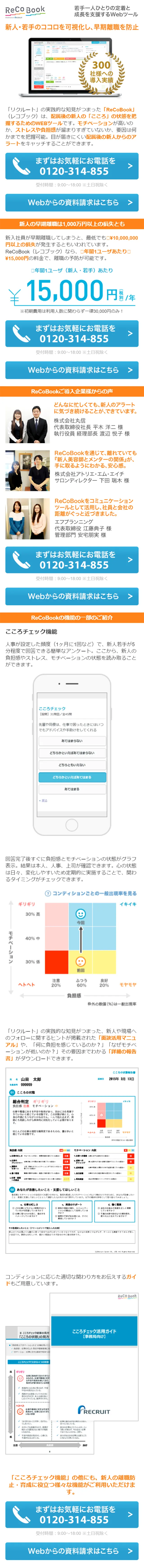ReCoBook LP design (Recruitment and Hiring / Shades of blue / Simple) Mobile version