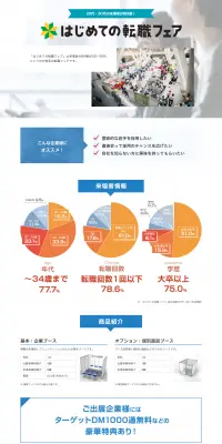 リクナビNEXT はじめての転職フェアのLPデザイン（求人・採用関連／オレンジ系／シンプル系）PC版