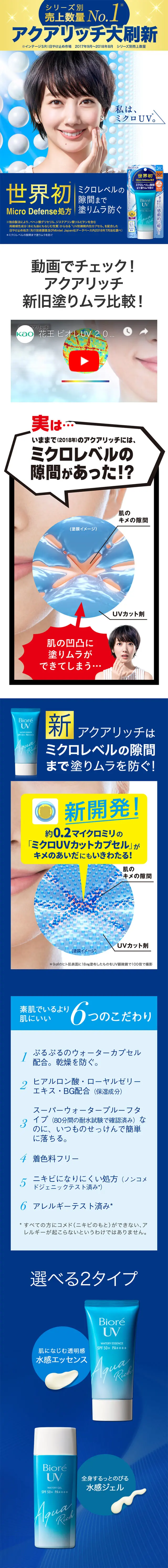Biore UV Aqua Rich LP design (Beauty, Skincare, Fragrance / Shades of blue / Refined style) Mobile version