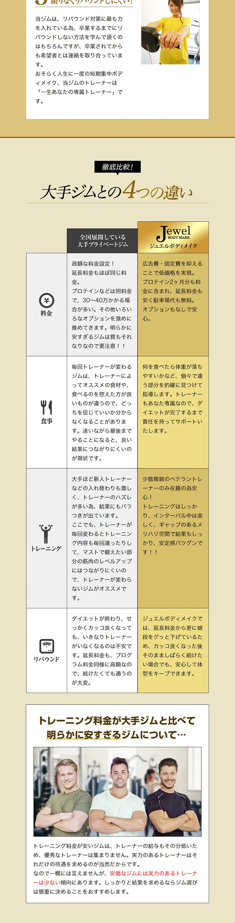 Private Room Private Gym LP design (Services, Insurance, and Finance / Gold tones / Lively type) PC version