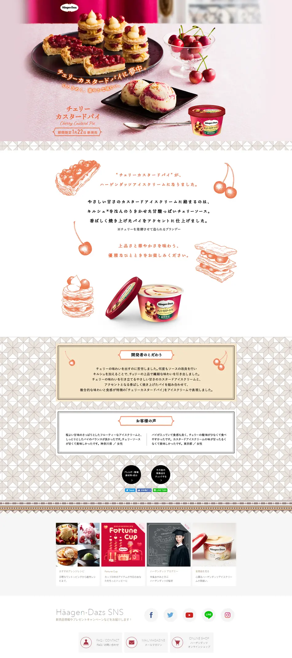 Cherry Custard Pie LP design (Sweets and Snacks / Pink shades / Cute style) PC version