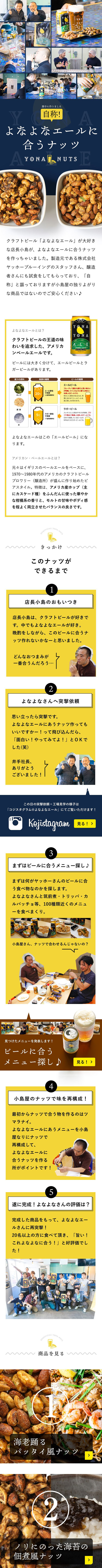 よなよなエールに合うナッツのLPデザイン（食品／ブルー（青色）系／シンプル系）