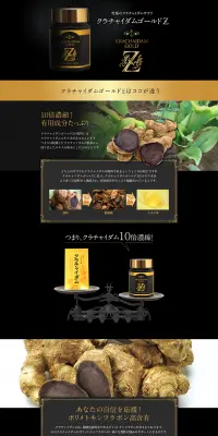 クラチャイダムゴールドZのLPデザイン（健康・美容食品・サプリ／ゴールド系／かっこいい系）PC版