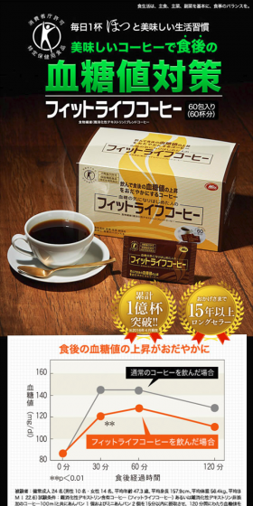 フィットライフコーヒーのLPデザイン(健康・美容食品・サプリ/ホワイト系/にぎやか系)スマホ版