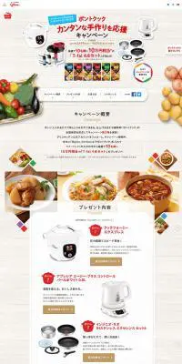 ポントクックのLPデザイン（インターネットサービス／ホワイト系／オーガニック系）PC版