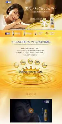 極潤プレミアムのLPデザイン（美容・スキンケア・香水／イエロー系／信頼・安心系）PC版