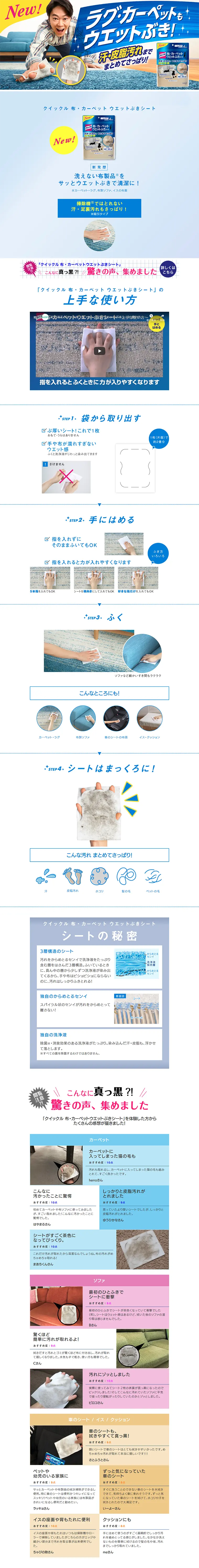 Quickle Fabric and Carpet Wet Wiping Sheet LP design (goods / Shades of blue / Clean-cut) PC version
