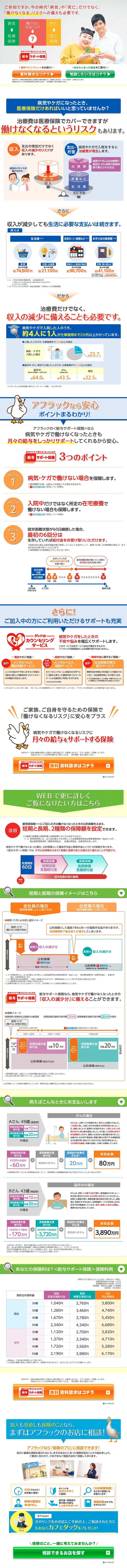 給与サポート保険のLPデザイン（サービス・保険・金融／ブルー系／信頼・安心系）PC版