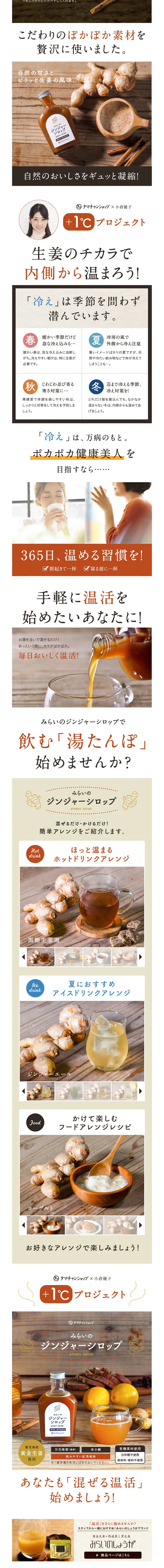 Mirai Ginger Syrup LP design (Health foods, health drinks, and supplements / Brown tones / Natural style) PC version