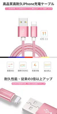 iPhone 充電ケーブルのLPデザイン（家電・パソコン・通信機器／ピンク系／かっこいい系）PC版