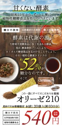 甘くない酵素のLPデザイン（健康・美容食品・サプリ／ブラウン系／健康・癒し系）スマホ版