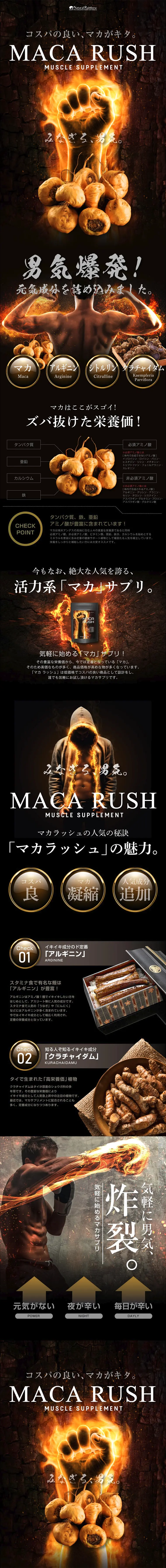 Maca Rush LP design (Health and Beauty Foods and Supplements / Orange tones / Cool style) PC version