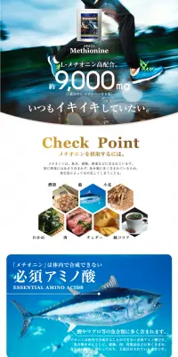 メチオニンEXのLPデザイン（健康・美容食品・サプリ／ブルー系／キレイ系）PC版