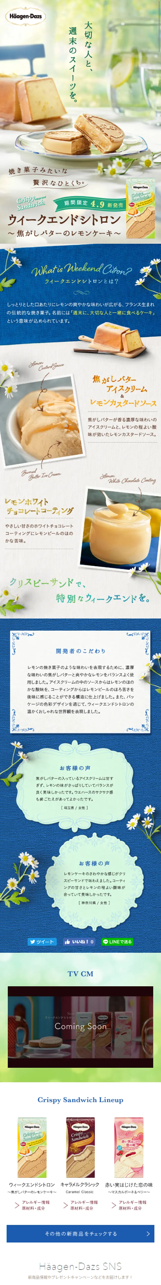 Weekend Citron LP design (Western confectionery / Shades of blue / Cute style) Mobile version
