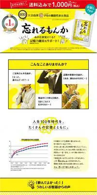 忘れるもんか 28粒のLPデザイン（健康・美容食品・サプリ／イエロー系／にぎやか系）PC版