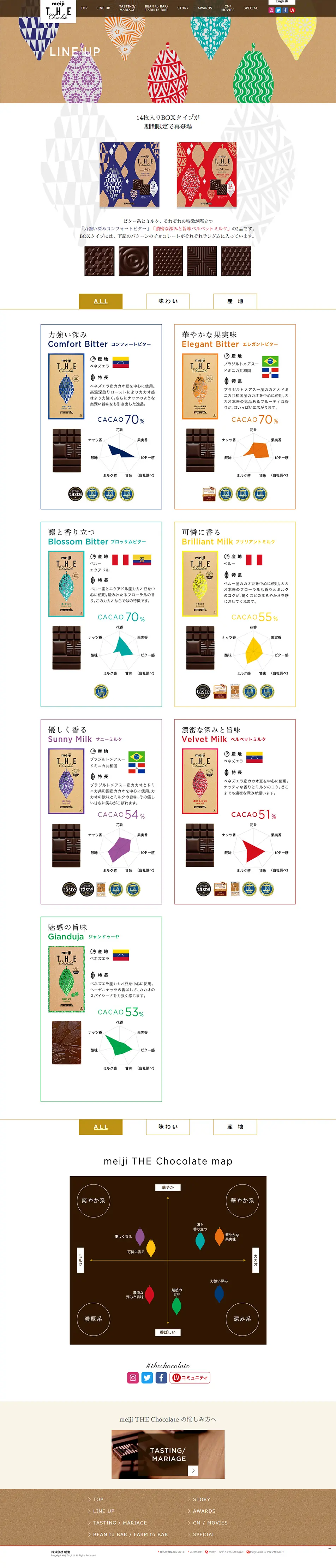 meiji THE ChocolateのLPデザイン（スイーツ・スナック菓子／ベージュ系／シンプル系）PC版