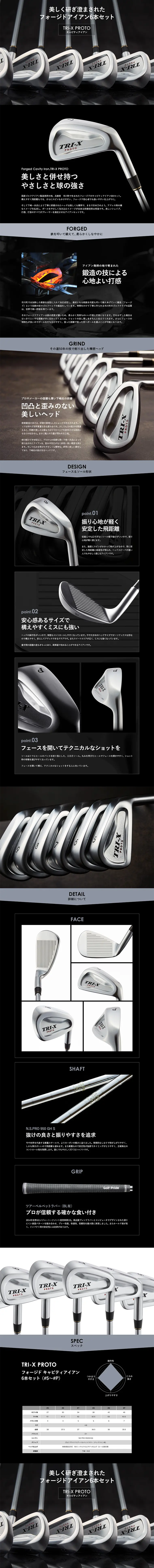 TRI-X PROTO Cavity Iron 6-piece Set LP design (sports / Black-colored / Cool style) PC version