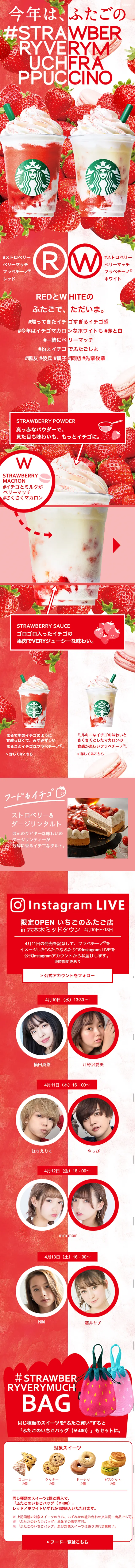 Strawberry Very Much Frappuccino LP design (Beverages and Alcohol / Red tones / Cute style) Mobile version