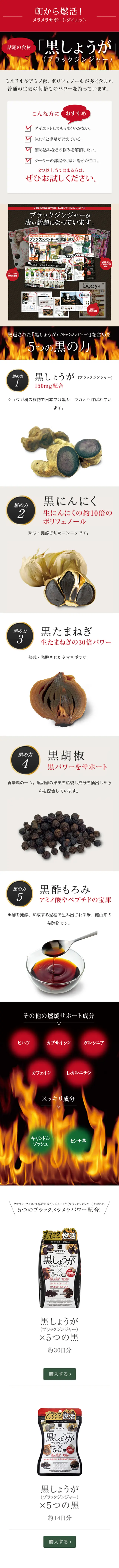 Black Ginger LP design (Health and Beauty Foods and Supplements / White-based / Health and Wellness) Mobile version