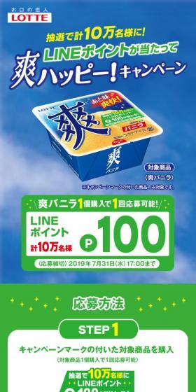 LINEポイントが当たって爽ハッピー!キャンペーンのLPデザイン(スイーツ・スナック菓子/グリーン系/力強い系)スマホ版
