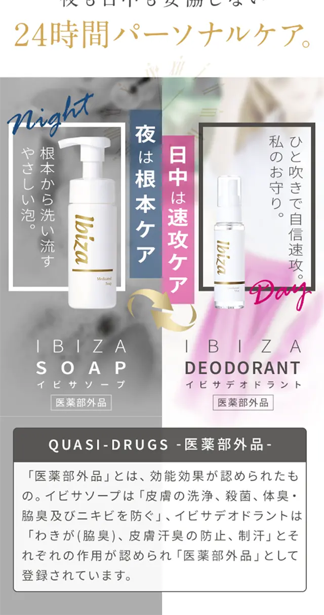 Ibiza Soap & Deodorant LP design (Beauty, Skincare, Fragrance / Gold tones / Refined style) Mobile version