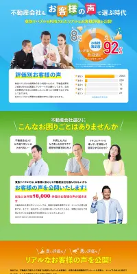 お客様の声のLPデザイン（住宅・不動産／オレンジ系／にぎやか系）PC版