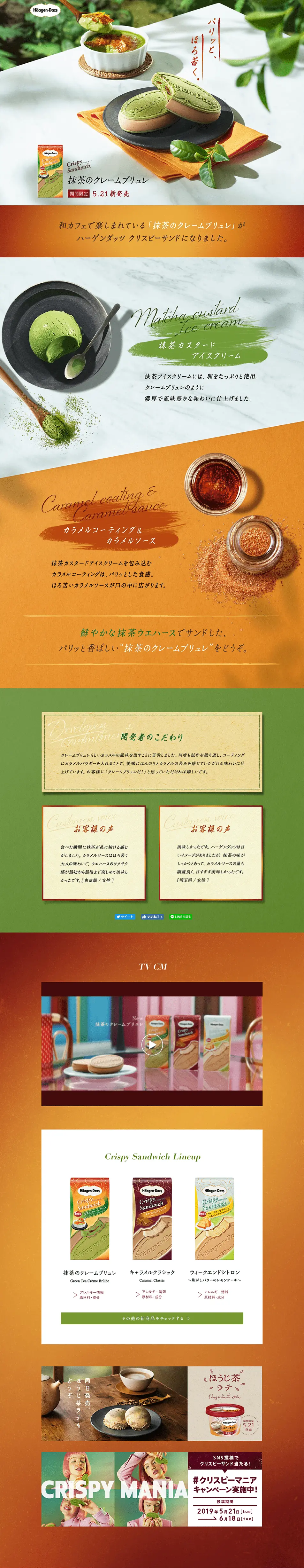 Matcha Crème brûlée LP design (Sweets and Snacks / Green tones / Japanese style) PC version