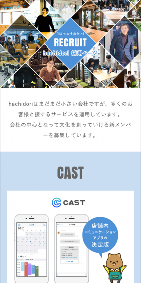 Recruitment LP design (recruitment / Shades of blue / Refined style) Mobile version