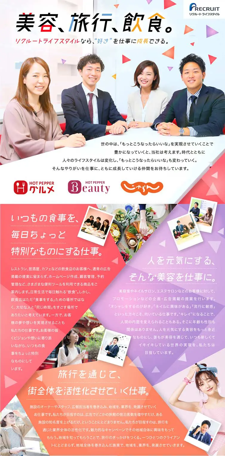 Recruit Lifestyle Co., Ltd.: Job Openings LP design (Recruitment and Hiring / Orange tones / Cute style) PC version