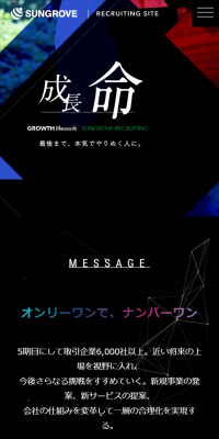 Recruitment Special Site LP design (Recruitment and Hiring / Black-colored / Cool style) Mobile version