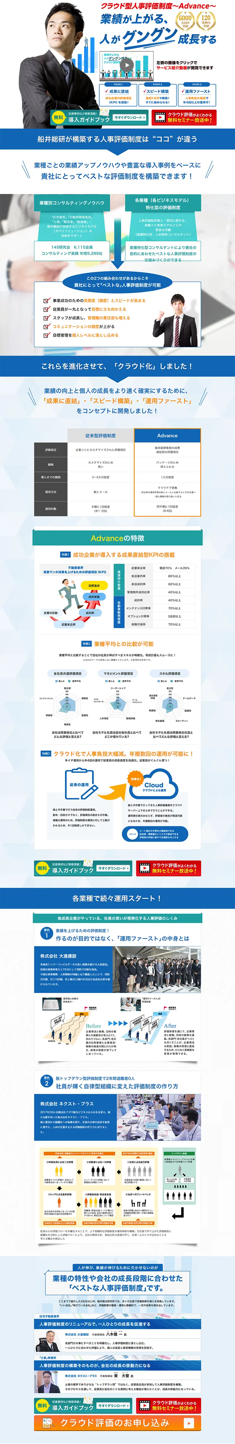 Cloud-based HR Performance Evaluation System LP design (Internet service / Shades of blue / Trust and Safety) PC version