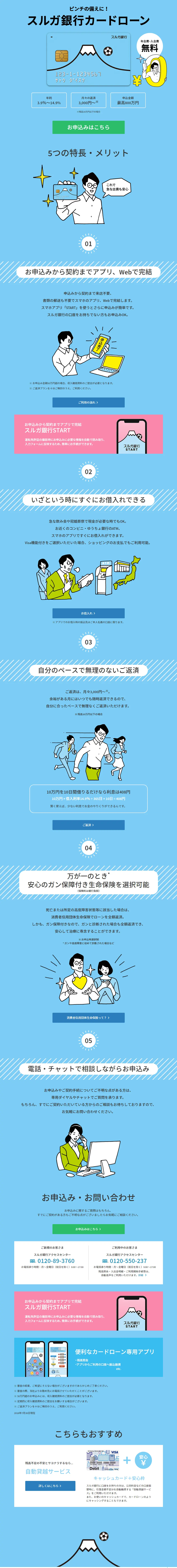 Suruga Bank Card Loan LP design (Insurance, Finance, Credit / Shades of blue / Simple) PC version