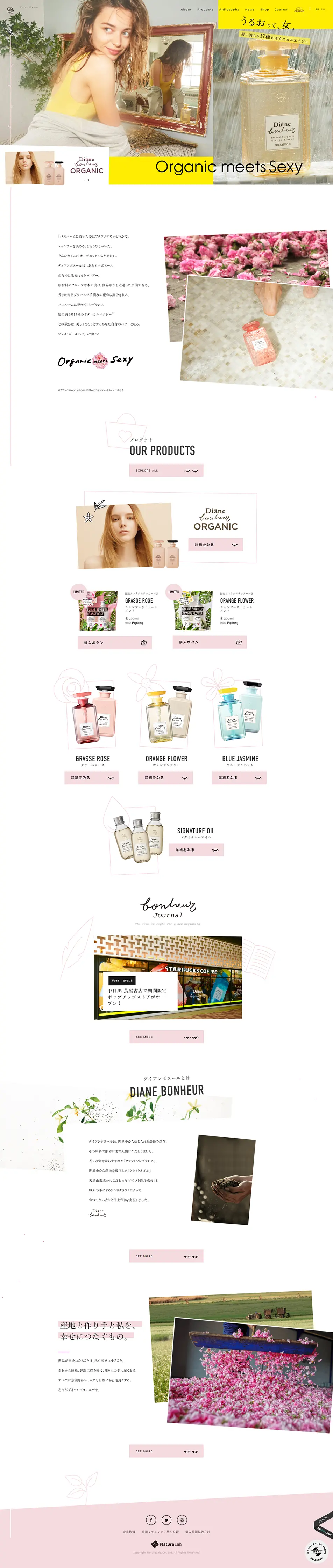Diane Bonheur LP design (Beauty, Skincare, Fragrance / yellow / Refined style) PC version