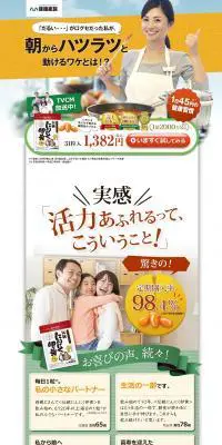 伝統にんにく卵黄のLPデザイン（健康・美容食品・サプリ／イエロー系／信頼・安心系）PC版
