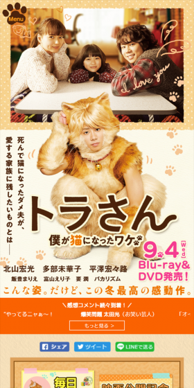 トラさん～僕が猫になったワケ～のLPデザイン（TV・映画・アニメ／オレンジ系／にぎやか系）スマホ版
