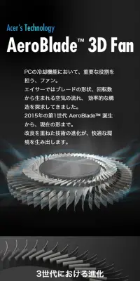 AeroBlade 3D FanのLPデザイン（パソコン・周辺機器／ブラック系／かっこいい系）スマホ版