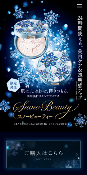 Snow Beauty 2019のLPデザイン(美容・スキンケア・香水/ブルー系/神秘系)スマホ版