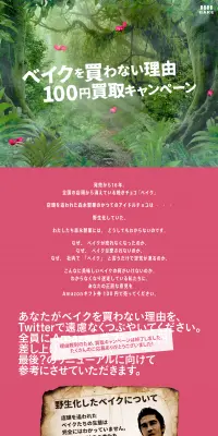 焼きチョコベイクのLPデザイン（インターネットサービス／ピンク系／アート・芸術系）PC版