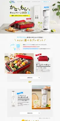 かならずもらえるキャンペーン2019のLPデザイン（サービス・保険・金融／ブルー系／信頼・安心系）PC版