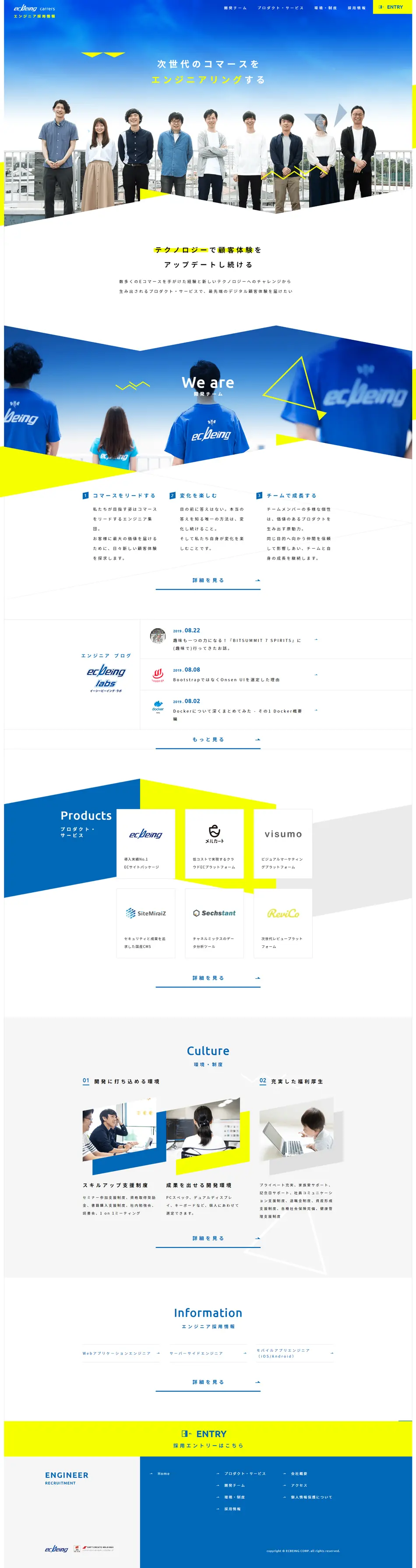 Engineer Career Recruitment Site LP design (Recruitment and Hiring / Shades of blue / Cool style) PC version