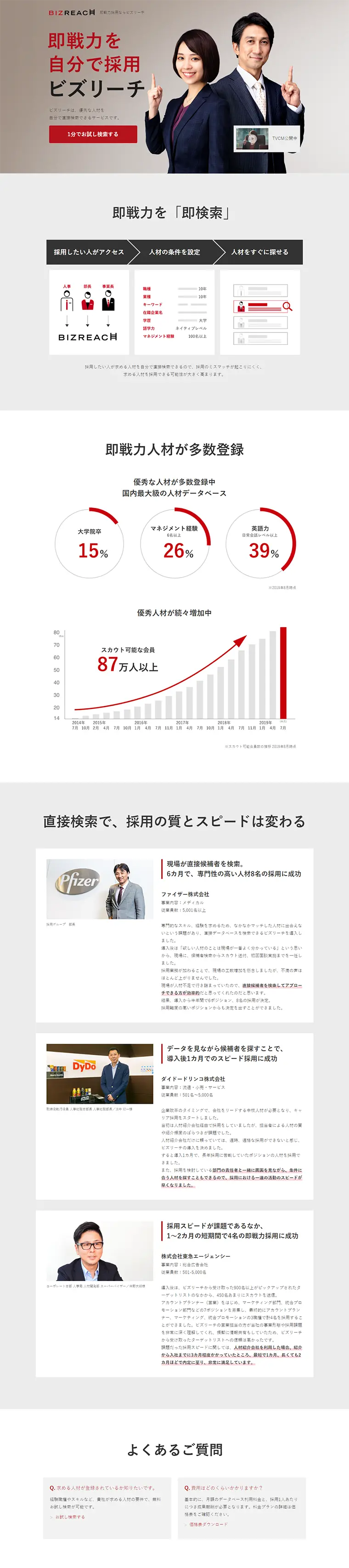 即戦力採用のLPデザイン（求人・採用関連／グレー系／シンプル系）PC版