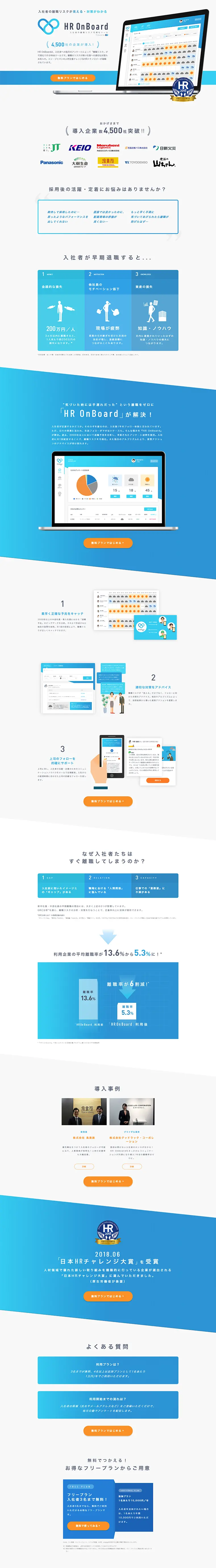 New Hire Turnover Risk Visualization Tool LP design (Internet service / Shades of blue / Refined style) PC version