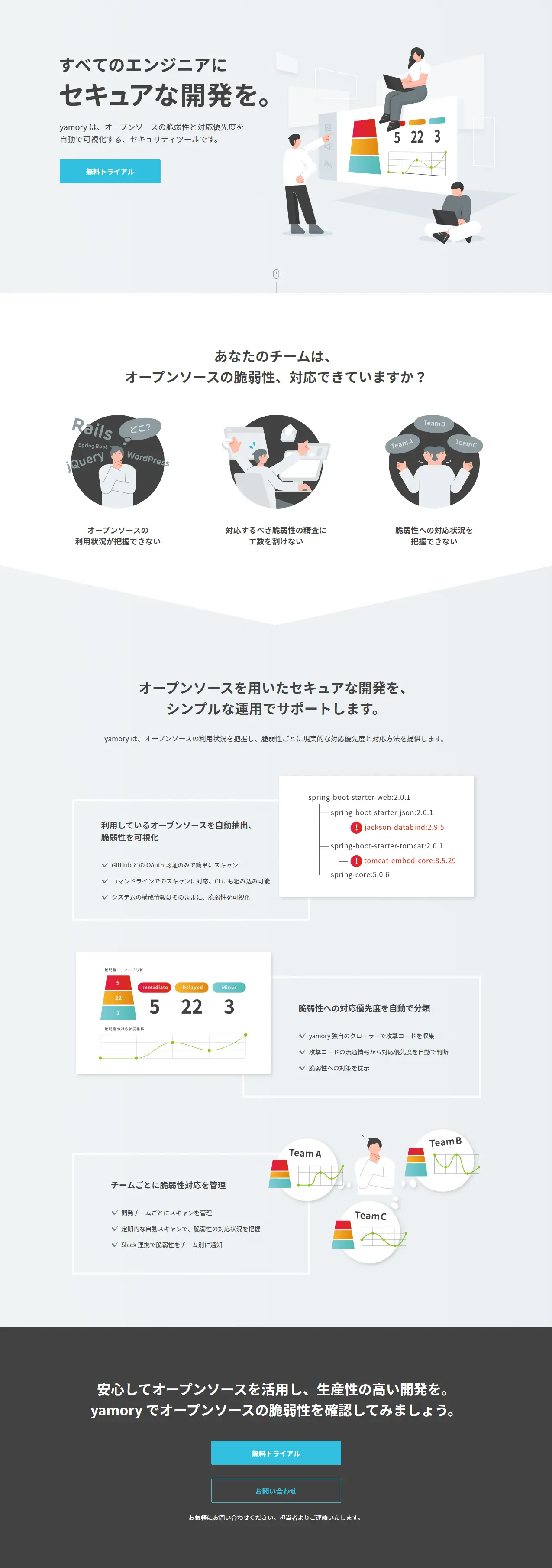 セキュリティツールのLPデザイン（インターネットサービス／グレー系／シンプル系）PC版
