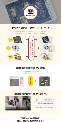 オーダーブックのLPデザイン（インターネットサービス／イエロー系／シンプル系）PC版