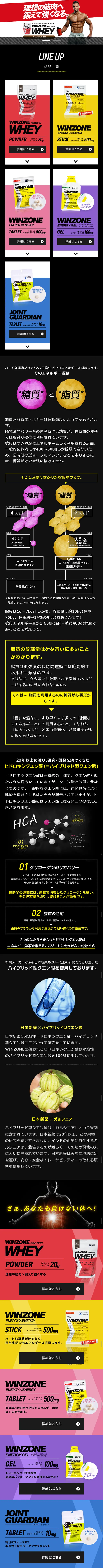 WINZONE Series LP design (Health and Beauty Foods and Supplements / Black-colored / Cool style) Mobile version