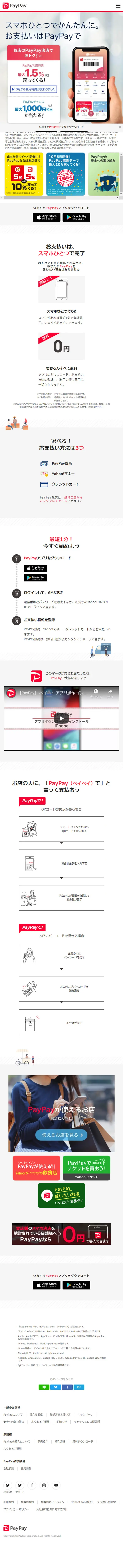 PayPay LP design (Services, Insurance, and Finance / Shades of grey / Simple) Mobile version