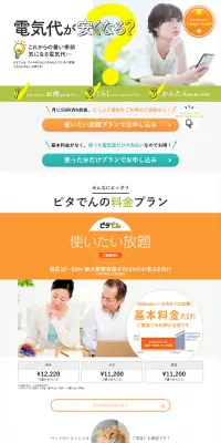 ピタでんのLPデザイン（サービス・保険・金融／グリーン系／信頼・安心系）PC版