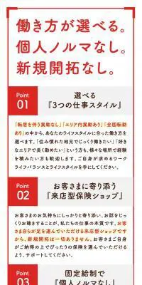 保険の窓口：中途採用のLPデザイン（保険・金融・クレジット／レッド系／シンプル系）PC版
